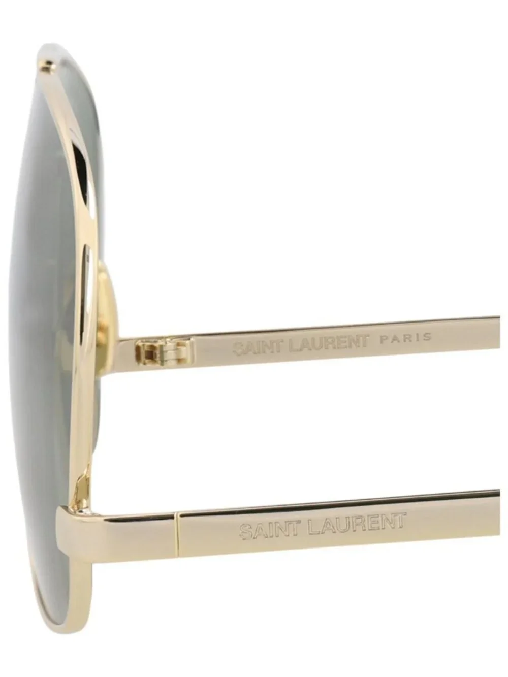New Saint Laurent Women's Sunglasses Aviator Metal Frame Gold Gold Green